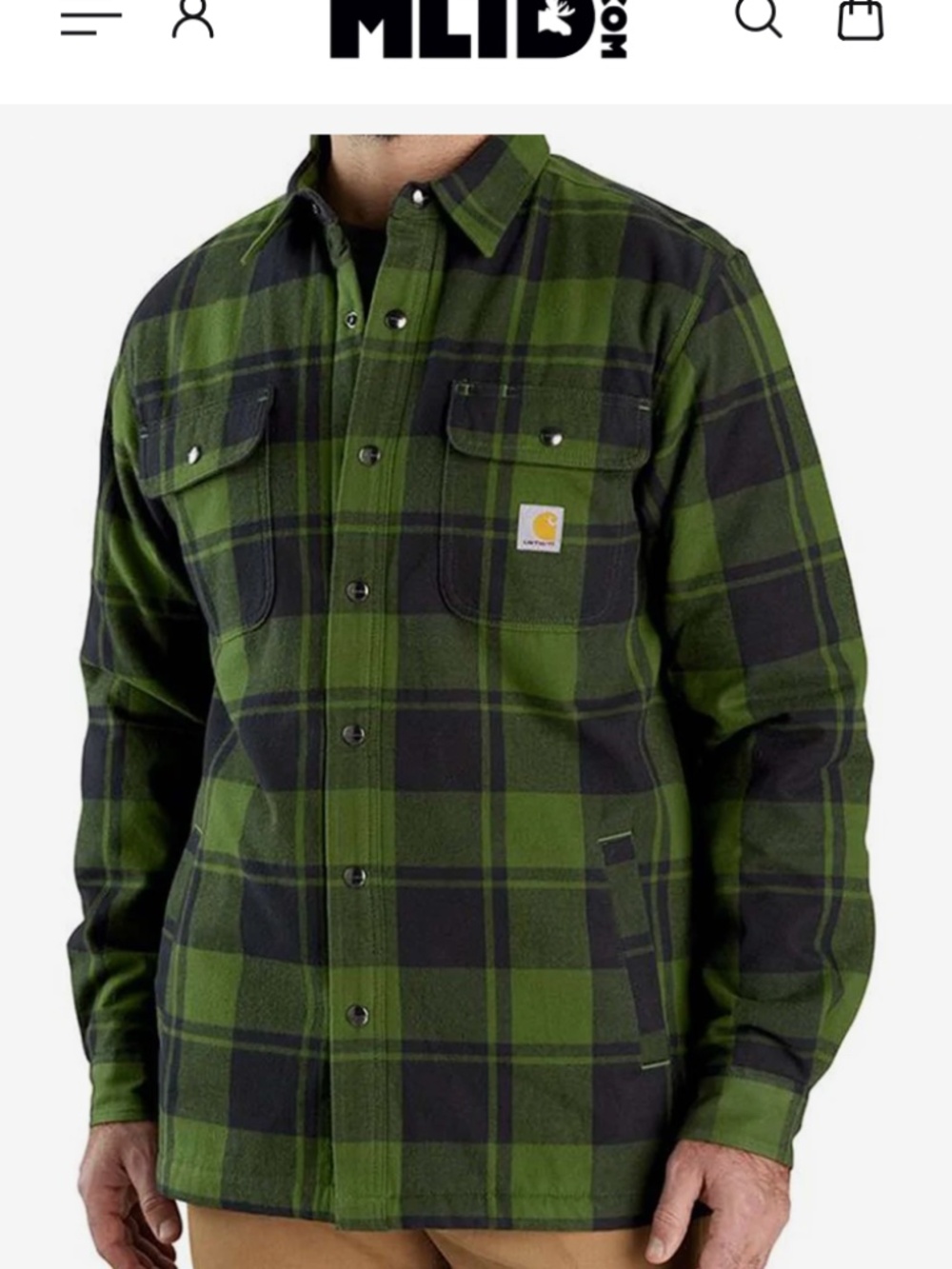 Carhartt Relaxed Fit Flannel Sherpa-Lined Shirt Jacket - Picture 14 of 14
